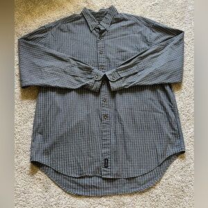 Vintage Abercrombie & Fitch Button Up Shirt Plaid Size XL Blue Long Sleeve